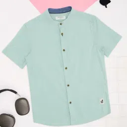 Pantaloons Junior Boys Mint Lime Shirts-picture-1