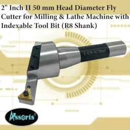 Assorts Fly Cutter with Carbide Inset Bit Tool Steel 50 mm R8 Shank 1.11 mm Drawbar image 2