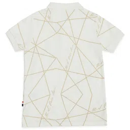 U.S. Polo Assn. Kids Boys Geometric Printed Polo Collar Cotton Regular Fit T-shirt image 3