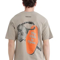 RARE RABBIT Men Graphic Printed Round Neck Cotton Oversized T-shirt image 3