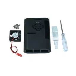 Waveshare Black ABS Case for Raspberry Pi 4, with Cooling Fan image 2