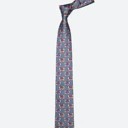 Tossido Men Grey & Red Printed Slim Tie image 3