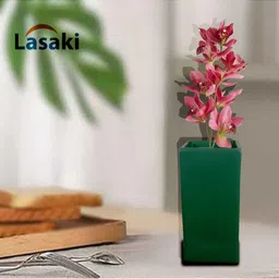 LASAKI Tower Green Ceramic Flower Vase image 2