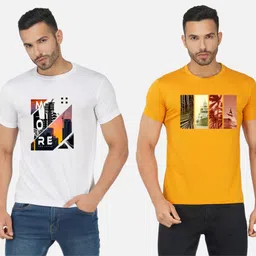 GLOBAL NOMAD Men 2 Printed Bio Finish Applique T-shirt-picture-42