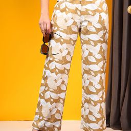 Kotty Women Relaxed Straight Leg Straight Fit Mid-Rise Easy Wash Trousers-image-97