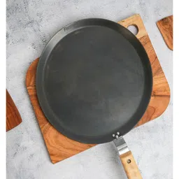 Femora Iron Flat Tawa 12 Inch Tava for Roti with Wooden Handle-picture-23