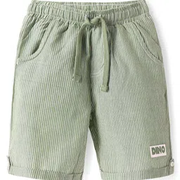 kookie kids india Kookie Kids Cotton Woven Striped Shorts - Light Green-picture-18