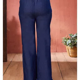 Aarika Denim Pockets Detailed Palazzo - Navy Blue image 3