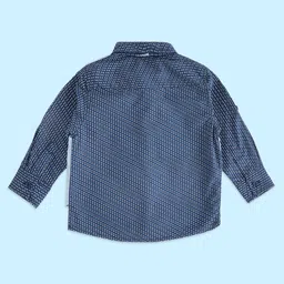 Pantaloons Baby Full Sleeves Floral Printed Shirt With Attached Waistcoat & Bow Tie - Blue image 4