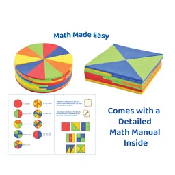 Toysaga Fun Fractions| 2 Fraction Sets, Circle and Square| Arithmetic Montessori Toy| Math Manipulative| Numbers Educational & Fun Game| Shape Builder and Art Activity for Kids - 62 Pieces image 3