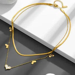 MEENAZ Gold-Plated Layered Anti Tarnish Necklace-picture-27