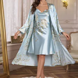 For You For Me Women 2-Piece Satin Night Suit-image-53