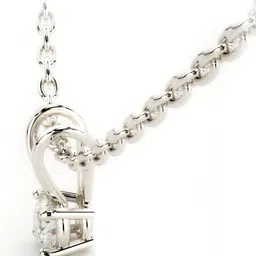 VALANOVA 925 Sterling Silver Plated With White Gold Lab Grown Diamond Necklace0.32g image 5