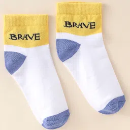 Spenta Cotton Blend Knit Ankle Socks Stripes & Text Design Pack Of 5 (Color May Vary) image 5