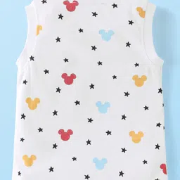 Babyoye Disney Single Jersey Knit Sleeveless Vests With Mickey Mouse Graphics Pack Of 2 - White & Grey image 5