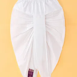 Ridokidz Full Sleeves Chervon Foil Printed Coordinating Dhoti Kurta - Purple image 5