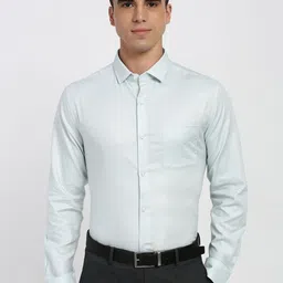 Peter England Elite Slim Collar Chest Pocket Pure Cotton Formal Shirt-image-71