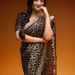 HERE&NOW Woven Design Banarasi Saree With Blouse Piece image 3