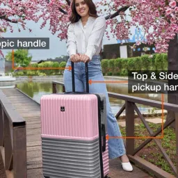 Nasher Miles Istanbul Hard-Sided ABS and PCSet of 2 Pink and Grey Trolley Bags (55 & 65 cm) image 5