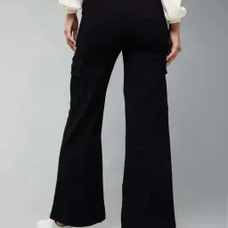 DOLCE CRUDO Black Plain Jeans image 2