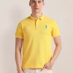 U.S. Polo Assn. Yellow Slim Fit Cotton Polo T-Shirt-picture-27
