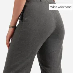 Blissclub Grey Cotton Regular Fit Trouser image 2