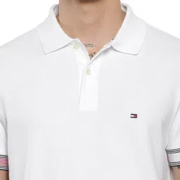 Tommy Hilfiger White Slim Fit Polo T-Shirt image 5