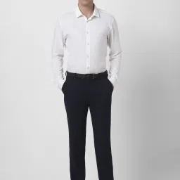 Van Heusen Black Regular Fit Self Pattern Trousers image 5