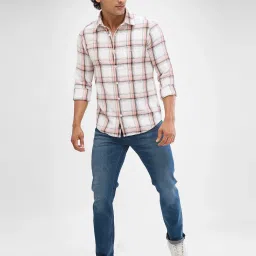 Spykar Pink Slim Fit Checks Shirt image 5