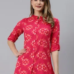 Divena Pink Cotton Printed Tops-picture-27