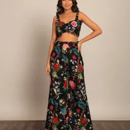 KAORI BY SHREYA AGARWAL Multi Cotton Floral Pants image 5