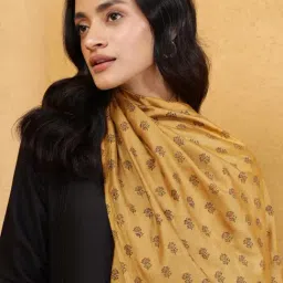 Fabindia Yellow Printed Stole image 5