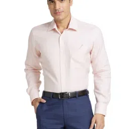 Park Avenue Orange Luxus Fit Texture Shirt-image-58