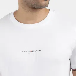 Tommy Hilfiger White Cotton Slim Fit T-Shirt image 5