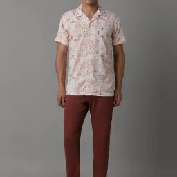 Louis Philippe Jeans White Cotton Slim Fit Printed Shirt image 5