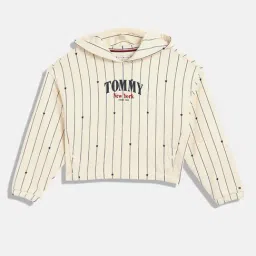 TOMMY HILFIGER Girls White Cotton Solid Hoodie-image-46