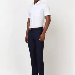 Peter England White Cotton Regular Fit Checks Shirt image 5