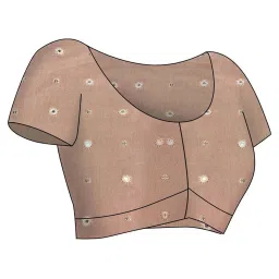 navyasa by liva Peach Embroidered Saree With Unstitched Blouse image 5