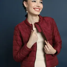 Forever 21 Maroon Regular Fit Puffer Jacket-picture-37