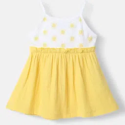 Nauti Nati Girls White Cotton Printed Regular Fit Dress-image-70