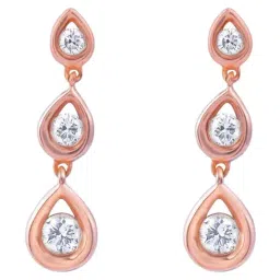 Bhima Jewels 18k (750) Rose Gold Diamond Drop Earrings for Women-picture-33