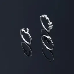 Accessorize London Women's Heart Vine Rings Set Of Three Silver-image-96