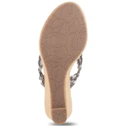 Metro Women's Gun Metal Thong Wedges image 5