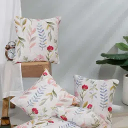 Rosara Home Multicolored Floral Print Cushion Covers Pack of 5 16"X16"-image-86