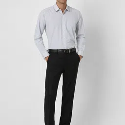 Peter England Men Slim Fit Spread Collar Micro Checked Cotton Formal Shirt image 4
