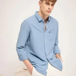 THE BEAR HOUSE Blue Nylon Slim fit Shirts-picture-17