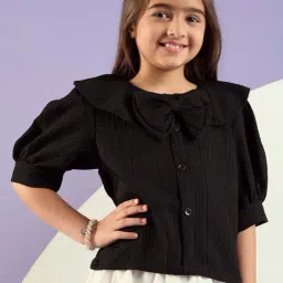 Peppermint Kids Black Georgette Regular Fit 1 Top-image-70