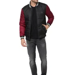 Pepe Jeans Black Regular Fit Colour Block Jacket image 4