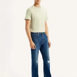 Levi's Blue Cotton Regular Fit Distressed Distressed Jeans image 3