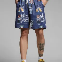 Jack & Jones Blue Cotton Regular fit Print Shorts-picture-37